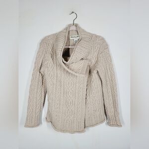 Aran Mor Merino Wool Cardigan Sweater, Size S/M